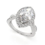 Celestina Marquise Cut Halo Pave Split Shank Engagement Ring Setting - Nivetta